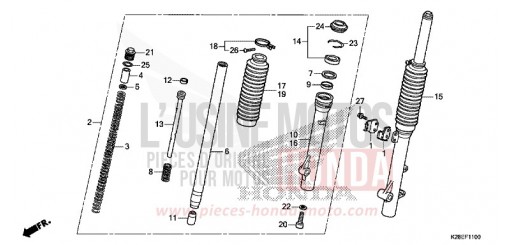 FOURCHETTE AVANT CRF125FN de 2022
